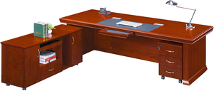 Mesa de oficina ejecutiva moderna de lujo Diseño único de madera Boss con <span class=keywords><strong>pintura</strong></span> de <span class=keywords><strong>chapa</strong></span> <span class=keywords><strong>y</strong></span> extensión en forma de L - Product Image 4