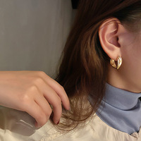 Boucles d'oreilles géométriques en or pour femmes européennes et américaines haut de gamme Grand anneau Bijoux d'oreille en alliage Boucle de style tendance Vente en gros