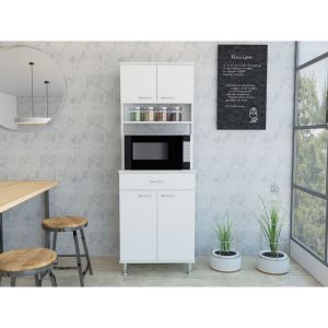 DB Pantry Piacenza Gabinete de cocina Diseño moderno antiguo Dos puertas dobles en acabado blanco Hecho de madera MDF y panel - Product Image 1
