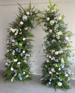 A-1771 Nieuwe Luxe Bruiloft Hoorn Bloemenboog Achtergrond Kunstzijde Rose Bloem Groen Hoorn Bloem Boog Decoratie - Product Image 3