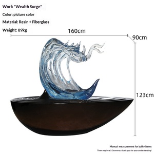 Escultura Artística Transparente con Diseño de Salpicaduras de Agua, Fabricada en China, para Vestíbulo de Hotel, Oficina de Ventas, Pasillo, Escalera - Product Image 3