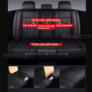 Ensemble complet de housses de siège de voiture 2/5 places en cuir PU, protection de coussin de siège pour Chevrolet Silverado Sierra 1500 2500HD 3500HD 2007-2021 - Product Image 3