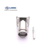 Cable eléctrico impermeable RF Coaxial hembra 4,3/10 conector 4 agujeros brida montada soldadura para cable 141