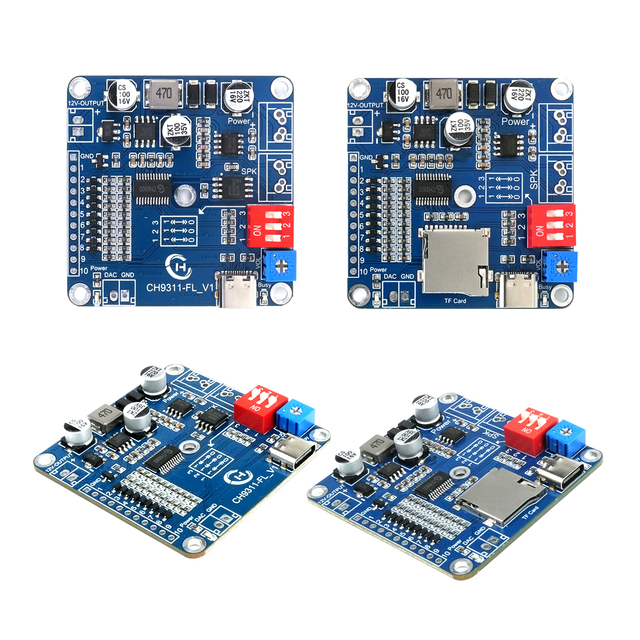 JR CH9311-FL 20W High Power MP3 Player Module 8MB Voice Sound Low Level Control I/O Trigger Amplifier Board Alarm 130dB