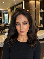 Perruque Lace Front Invisible en Cheveux Russes Remy Vierges Double Drawn, Couleur Brun Chocolat, Provenant d'un Donneur Unique, pour Femmes Souffrant de Perte de Cheveux