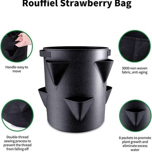 Sac de culture pour fraises en tissu non tissé épaissi, pot de culture pour plantes d'intérieur/extérieur et aménagement paysager - Product Image 4
