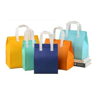 Eco-Friendly Custom Logo Thermal Cooler <b>Bag</b> <b>Recyclable</b> Non-Woven Insulated Lunch Take-Away Hamburger Sandwich Cake Bread Picnic - Product Image 2