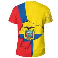 Camiseta de gran tamaño con patrón de bandera de Ecuador a precio barato para niños, camiseta en blanco con logotipo personalizado, camisetas al por mayor para hombres