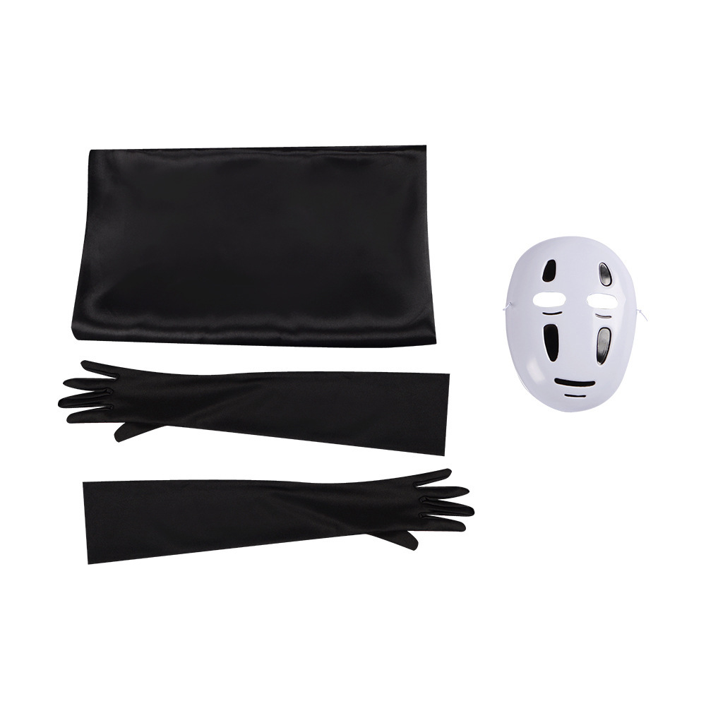 Ensemble Masque Blanc et Noir (Cape + Gants + Masque)