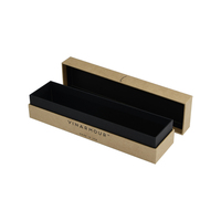 Boîte cadeau personnalisée en carton brun gris naturel biodégradable et recyclable avec insert noir pour montre ou bijoux