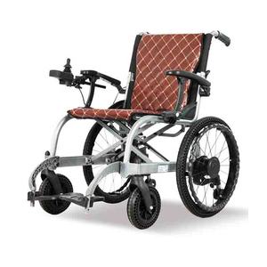 Hubang上海アルミニウム合金折りたたみ式バック調節可能なパワーリフトアップシートブレーキ折りたたみ式軽量電動車椅子 - Product Image 3