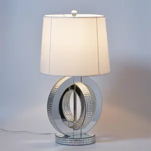 Modern Country Style Silver Crystal Mirrored Table Lamp Hot Trending Home Decor for Bedroom Night Stand Mirror Lamp