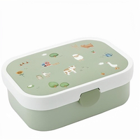Boîte à lunch bento pour enfants Mepal Little Dutch, 1 compartiment, fermeture à clip, sans BPA, passe au lave-vaisselle, 750 ml, Little Farm, plastique