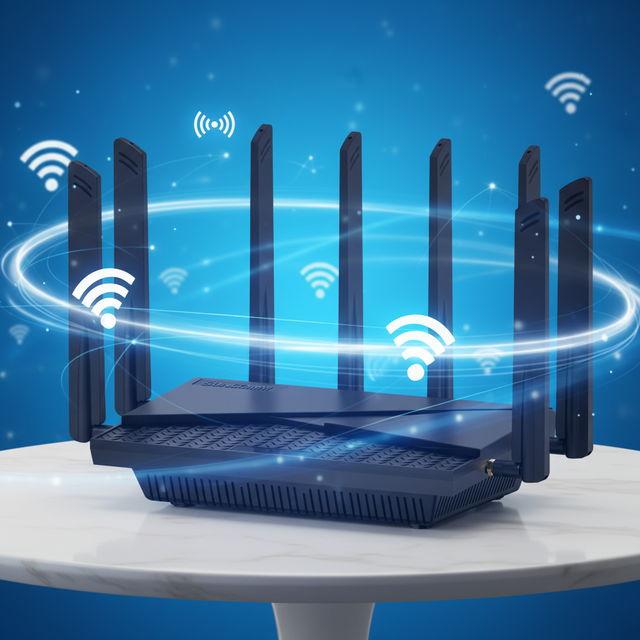 4G/5G SIM Router AX3000 WiFi 6 Dual-Band Gigabit Home WiFi with IMEI Modify VPN Support 8 Antennas 2 SIM Slots for SOHO