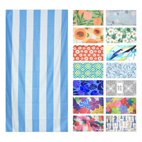 Nouvelle conception de serviette de plage personnalisée imprimée en microfibre recyclée, sans sable, avec sac en filet