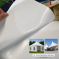 Bâche personnalisée imperméable ignifuge 750g 850gsm occultante blanche en PVC enduit au couteau, en rouleau pour tentes et auvents