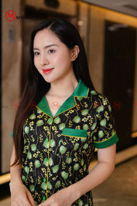 MBD299 TISSU SATIN Ensemble de pyjamas pour femmes Vêtements de nuit personnalisés Ensemble de pyjamas imprimés en forme de cœur Offre Spéciale femme Pyjama en coton - Product Image 3