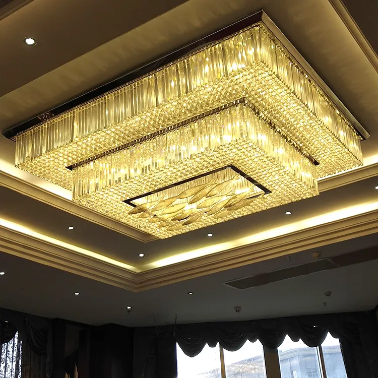 New Product Hotel Lobby Villa Banquet Hall Decoration Custom Large Project Luxury Modern Glass Chandelier