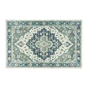 พรมสไตล์เรโทร รูปทรงสี่เหลี่ยมผืนผ้า ลายเหรียญโพลีเอสเตอร์ไฟเบอร์ ขนสั้นหนา ฐานกันลื่น ใช้ในบ้าน - Product Image 2