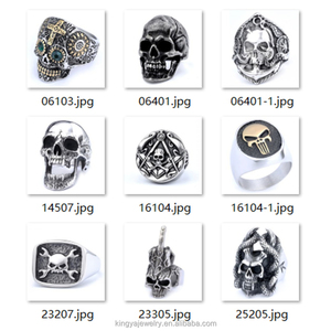 Anelli Punk Biker in Acciaio Inox Placcato Oro 18K con Design Teschio e Zirconi, Personalizzabili per Regali - Product Image 4