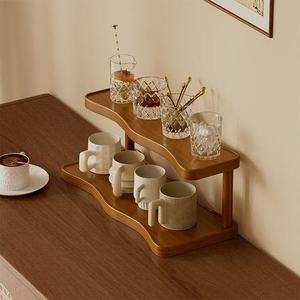 Wave-shaped <b>desktop</b> <b>shelf</b> for home, bedroom, cosmetics display, and kitchen supplies multi-layer storage. - Product Image 2