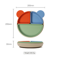 OEM/ODM Ensembles cadeaux pour bébé avec impression personnalisée Assiette à ventouse pour nouveau-né et enfants Assiette en silicone sans BPA pour les repas des enfants