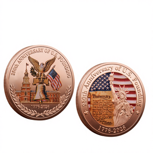 Moneta commemorativa dell'Indipendenza degli Stati Uniti 2026 250° Anniversario della Fondazione degli Stati Uniti Moneta rotonda in ferro rosso rame - Product Image 6