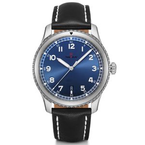 Montre à quartz lumineuse avec bracelet en cuir véritable, boîtier en acier inoxydable argenté, logo personnalisé ODM OEM, style business décontracté. - Product Image 1