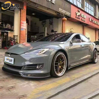 Pour Tesla S-Type Kit de carrosserie large en fibre de carbone amélioré RZ Style passage de roue pare-chocs de voiture jupe latérale Kit de carrosserie de qualité supérieure et durable