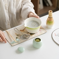 Ensemble de bols à matcha en céramique style crème glacée (2/5/7/8 pièces) avec boîte cadeau, fouet japonais fait main et cuillère, ensemble de thé matcha