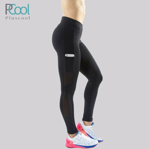 Fitness Black Tights <strong>Mesh</strong> <strong>Leggings</strong> for Women <strong>with</strong> Pocket Pluscool Sports <strong>Leggings</strong> - Product Image 1