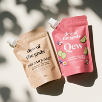 Pochettes souples personnalisées OEM de 500 ml et 1 L en plastique laminé avec feuille d'aluminium, avec bec verseur, pour échantillons, soins de la peau, masques capillaires et shampoings