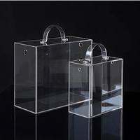 Boîte à fleurs portable en acrylique ABS - Boîte de présentation carrée transparente pour l'art floral et l'emballage cadeau de cadres photo