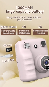 Appareils <span class=keywords><strong>photo</strong></span> CMOS 1080p 2026 avec écran 2,4 pouces, 9 fonctions, imprimante <span class=keywords><strong>photo</strong></span> pour portraits, création de VLOG, lecture de musique MP3 pour enfants - Product Image 2