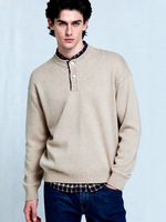 Pull tricoté col rond pour homme, effet superposé, coupe ample, décontracté, doux, confortable, polyvalent et chaud, collection Automne Hiver 2026