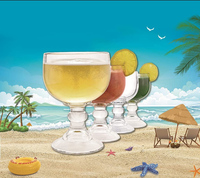 Design créatif Tasse en verre à margarita de grande capacité Verre à bière à eau claire sans fragilité Conception circulaire à pied haut pour le vin