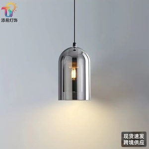 โคมไฟแขวนแก้วสไตล์นอร์ดิกมินิมอล รูปทรงวงรี หัวเดียว แสงวอร์มไวท์ LED สำหรับห้องนอน ห้องรับประทานอาหาร - Product Image 5