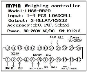 (LH86-RR2D) MYPIN RS232 LH 시리즈 6 LED 디지털 디스플레이 무게 컨트롤러/스케일, 무게 컨트롤러, 무게 표시기 - Product Image 3