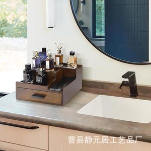 Wooden Perfume Storage Box 3 Layers <b>With</b> <b>Drawer</b> Desktop Organizer For Jewelry And Cosmetics - Product Image 1