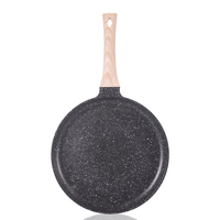 RAF R.5450 - Bandeja para hornear pizza grande de 24 cm con mango estilo madera, superficie antiadherente, apta para hornillos de gas, eléctricos, radiantes y vitrocerámicos