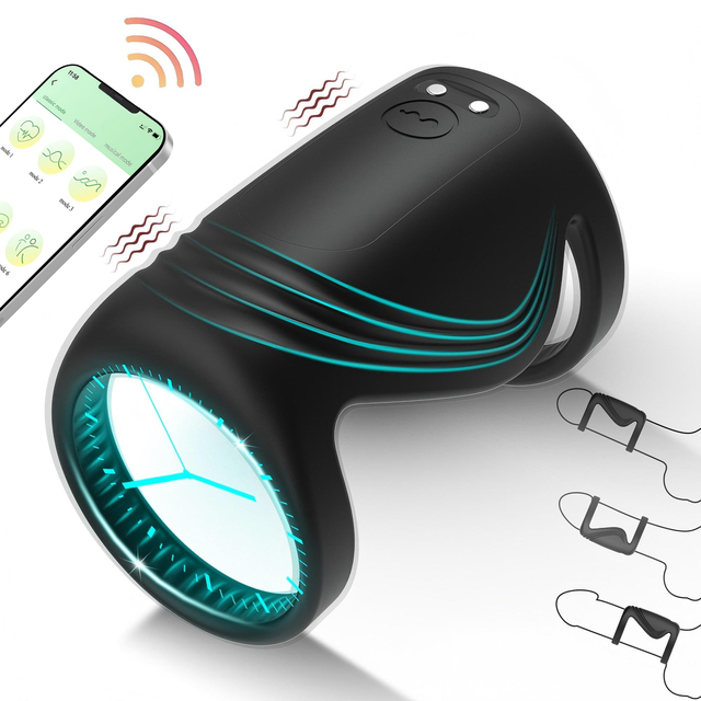 Locking Ring for Male Delay Ejaculation 34G Ultra Light Weight Silicone 10-Frequency Vibration IPX7 Waterproof Magnetic Charging