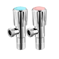 Robinet d'arrêt d'angle en acier inoxydable chromé au design moderne avec finition dorée et argentée pour salle de bain