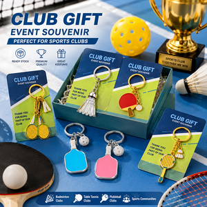 Envío Rápido, Espléndido Llavero Deportivo de Metal con Diseño 3D de Raqueta de <span class=keywords><strong>Ping</strong></span> Pong, Pickleball y Tenis, en Aleación de Zinc Esmaltada - Product Image 3