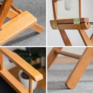 Chaise de Réalisateur Pliante en Bois Premium, Cadre en Bois Massif Portable avec Siège et Dossier en Toile Noire pour Utilisation Intérieure et Extérieure - Product Image 6