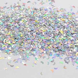 Großhandel Ultradünne 3mm Mond-Pailletten Laser-Glitzer 3D Nagel-Pailletten Lose Pailletten für Nagelkunst Schleim-Zubehör DIY Harz-Bastelarbeiten - Product Image 6
