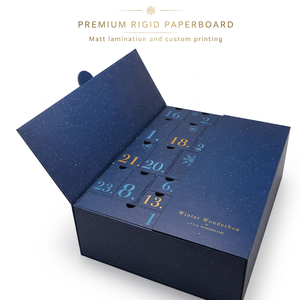 Boîte cadeau de luxe à double porte, personnalisée, vide, pour <span class=keywords><strong>calendrier</strong></span> de l'avent de <span class=keywords><strong>Noël</strong></span> avec 24 compartiments pour biscuits, finition mate et gaufrage - Product Image 4