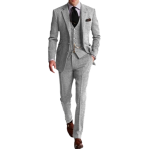 定制风格或标志男装高品质三件套套装商务时尚婚纱外套背心裤加大码 - Product Image 2