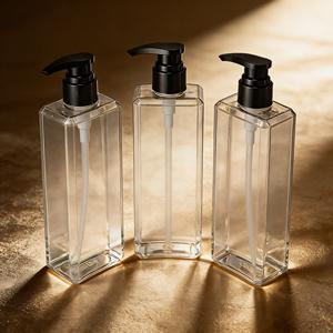 Bouteilles de shampoing, après-shampoing, <span class=keywords><strong>gel</strong></span> <span class=keywords><strong>douche</strong></span> et lotion écologiques et biodégradables, 500 ml, rechargeables, carrées, couleur personnalisée, pompe en plastique pour cheveux - Product Image 5