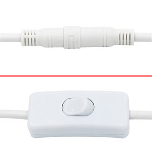 Cable blanco de 12V CC con interruptor de encendido/apagado 5,5mm * 2,1mm enchufe de barril macho a hembra para luz LED en productos electrónicos de consumo - Product Image 3