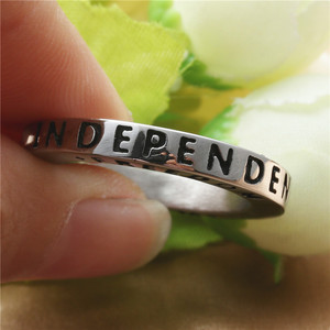 European American Style Titanium Steel Letter <b>Ring</b> Retro <b>Silver</b> Women's Fashion Jewelry Gift - Product Image 4